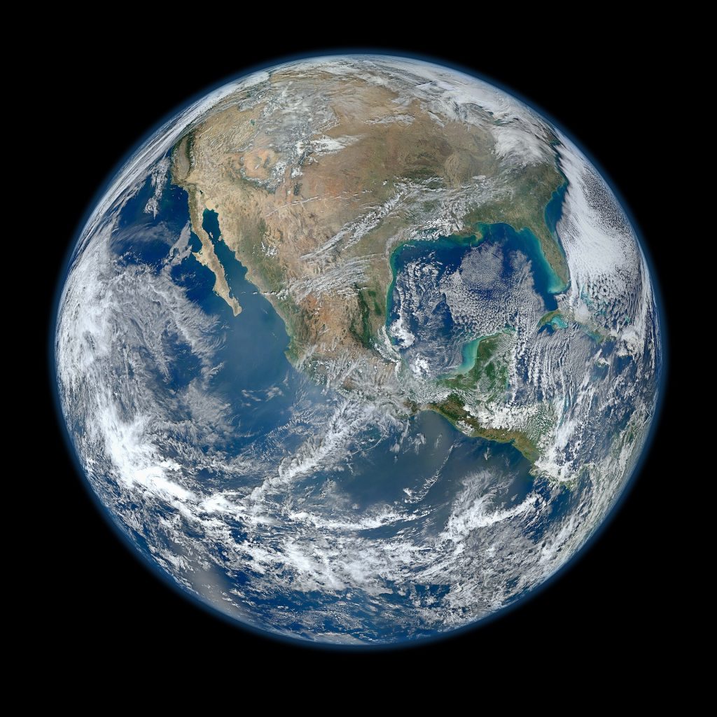 A communications satellite in orbit above the Earth